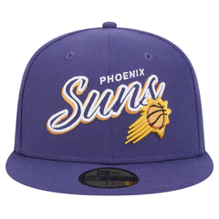 Purple Phoenix Suns Sport Night Script Sided 59FIFTY Fitted Hat | NBA