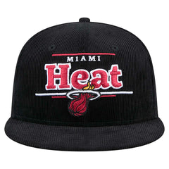 Black Miami Heat Throwback Display Corduroy 9FIFTY Snapback Hat | NBA