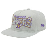 Gray Los Angeles Lakers Throwback Corduroy Golfer Snapback Hat | NBA