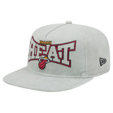 Gray Miami Heat Throwback Corduroy Golfer Snapback Hat | NBA