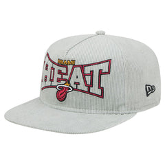 Gray Miami Heat Throwback Corduroy Golfer Snapback Hat | NBA