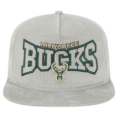 Gray Milwaukee Bucks Throwback Corduroy Golfer Snapback Hat | NBA