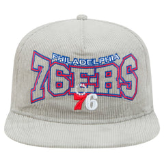 Gray Philadelphia 76ers Throwback Corduroy Golfer Snapback Hat | NBA