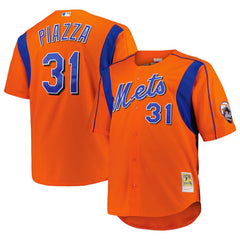 Mike Piazza New York Mets Mitchell & Ness Big & Tall Cooperstown Mesh Batting Practice Jersey - MLB Jerseys
