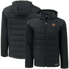 Cincinnati Bengals Cutter & Buck Big & Tall Evoke Hybrid Eco Softshell Recycled Full-Zip Hooded Jacket | NFL Outlet