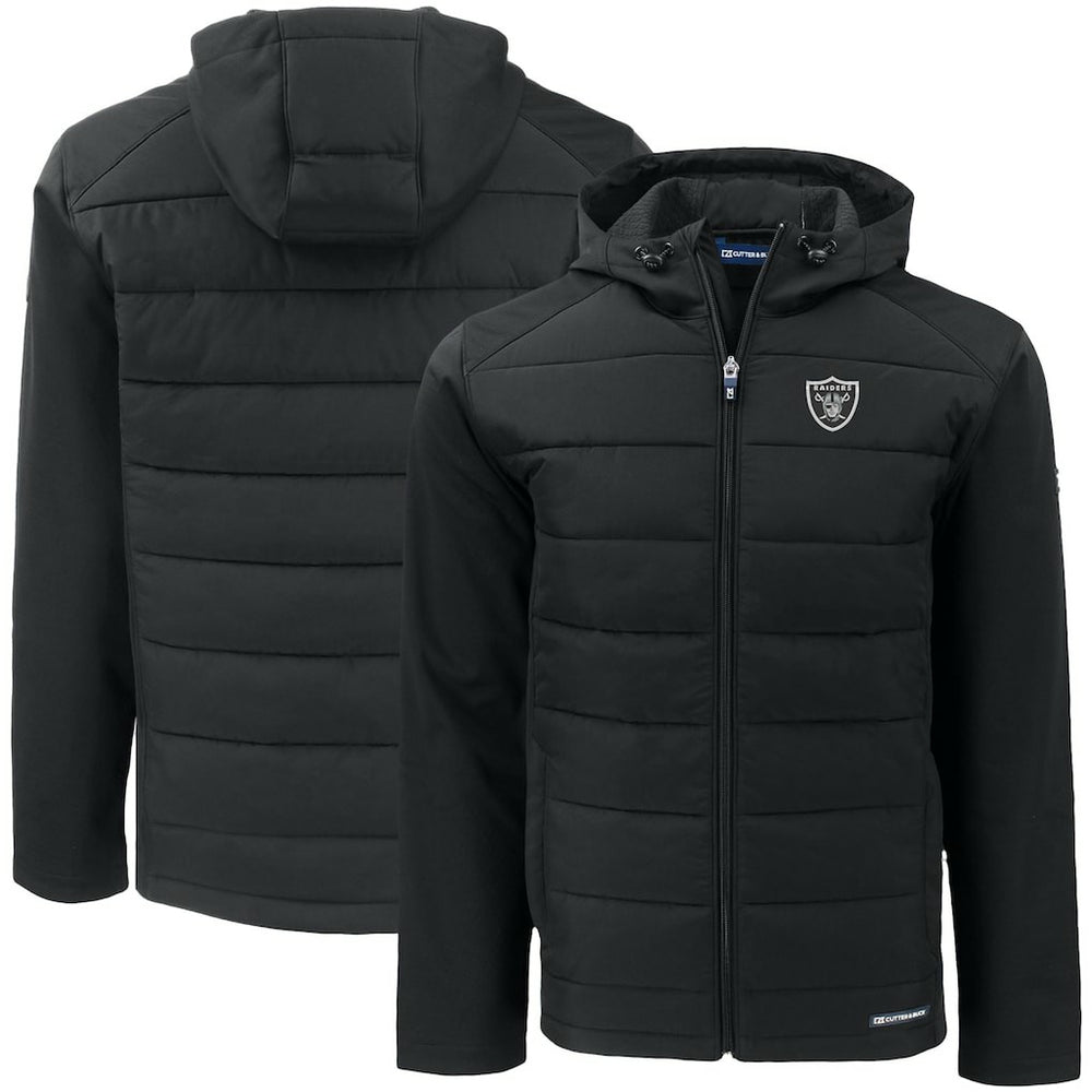 Las Vegas Raiders Cutter & Buck Big & Tall Evoke Hybrid Eco Softshell Recycled Full-Zip Hooded Jacket | NFL New