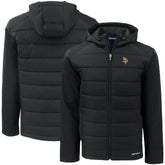 Minnesota Vikings Cutter & Buck Big & Tall Evoke Hybrid Eco Softshell Recycled Full-Zip Hooded Jacket | NFL Discount