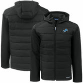 Detroit Lions Cutter & Buck Big & Tall Evoke Hybrid Eco Softshell Recycled Full-Zip Hooded Jacket | NFL Discount