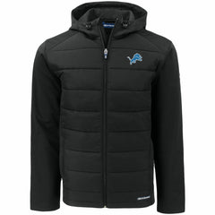 Detroit Lions Cutter & Buck Big & Tall Evoke Hybrid Eco Softshell Recycled Full-Zip Hooded Jacket | NFL Discount