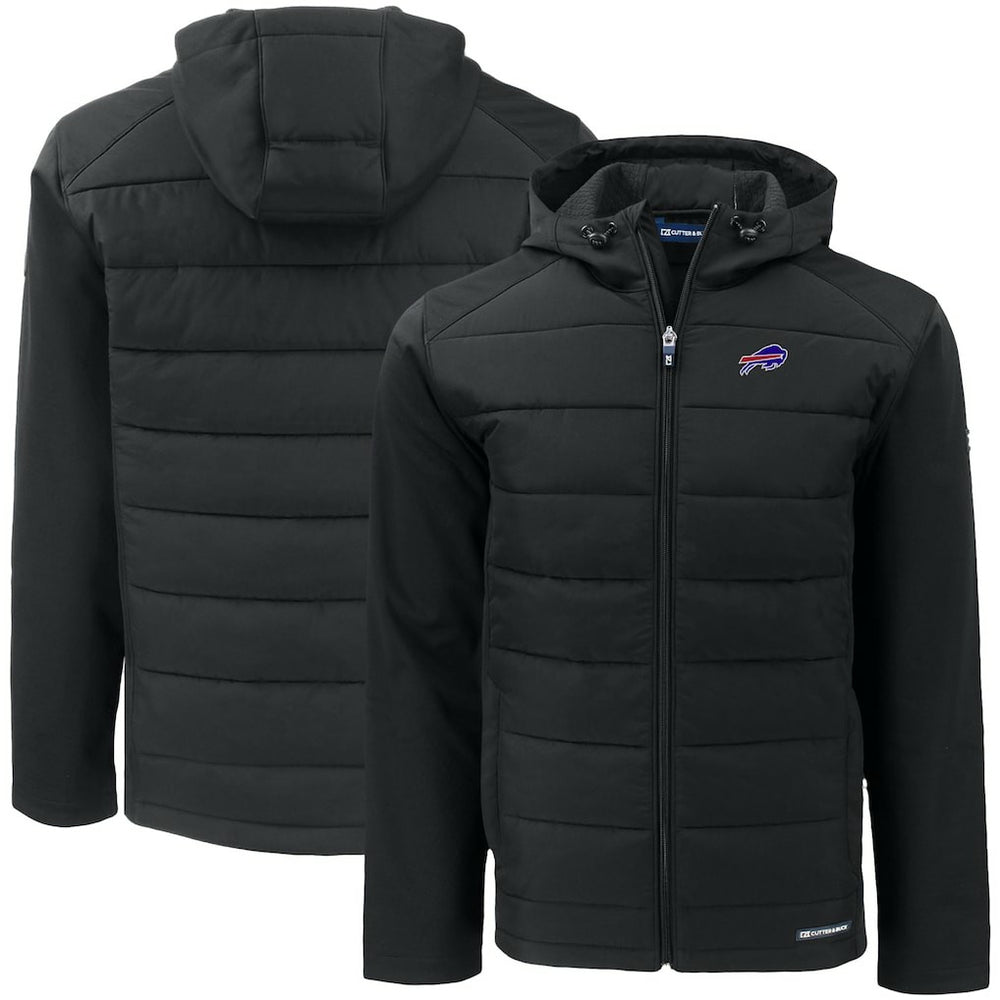 Buffalo Bills Cutter & Buck Big & Tall Evoke Hybrid Eco Softshell Recycled Full-Zip Hooded Jacket | NFL Discount