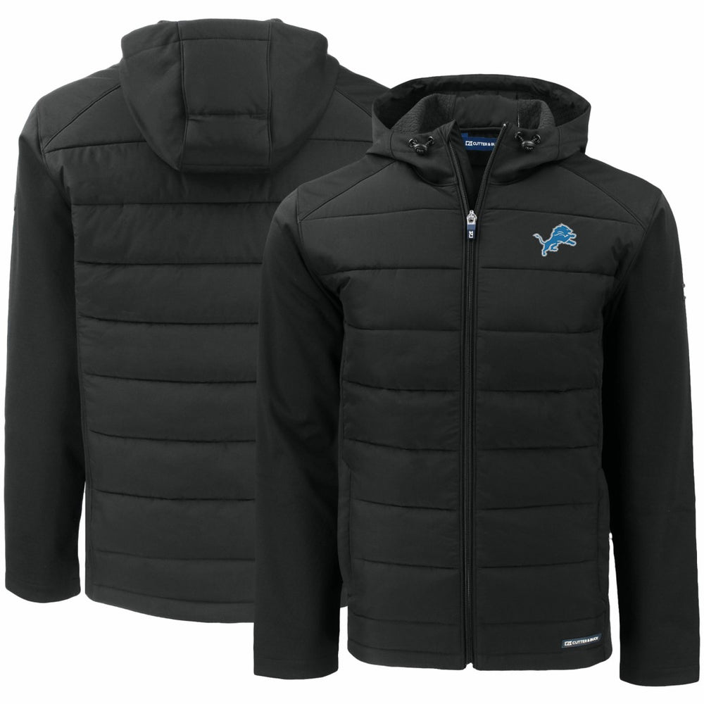 Detroit Lions Cutter & Buck Evoke PrimaLoft Hybrid Eco Softshell Recycled Full-Zip Hooded Jacket | NFL Outlet