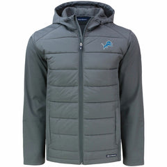 Detroit Lions Cutter & Buck Evoke PrimaLoft Hybrid Eco Softshell Recycled Full-Zip Hooded Jacket | NFL Hot