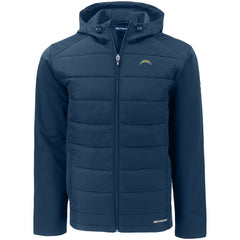 Los Angeles Chargers Cutter & Buck Evoke PrimaLoft Hybrid Eco Softshell Recycled Full-Zip Hooded Jacket | NFL New