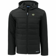 Green Bay Packers Cutter & Buck Evoke PrimaLoft Hybrid Eco Softshell Recycled Full-Zip Hooded Jacket | NFL Discount