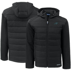Carolina Panthers Cutter & Buck Evoke PrimaLoft Hybrid Eco Softshell Recycled Full-Zip Hooded Jacket | NFL Outlet