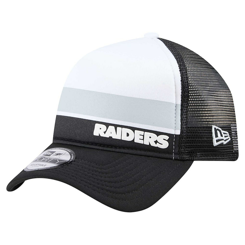 Las Vegas Raiders Youth Sport Night Color Block 9FORTY A-Frame Trucker Adjustable Hat | NFL Discount