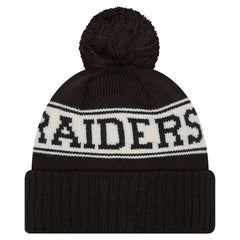 Las Vegas Raiders Youth Retro Cuffed Knit Hat with Pom | NFL Online