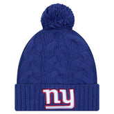 New York Giants Girls Youth Cabled Cuffed Knit Hat with Pom | NFL Discount