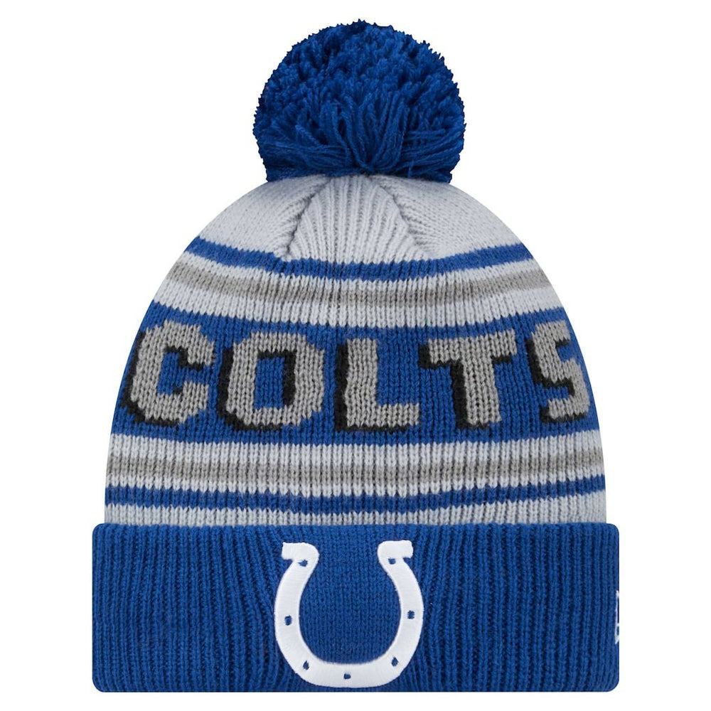Indianapolis Colts Youth Main Cuffed Knit Hat with Pom | NFL Outlet