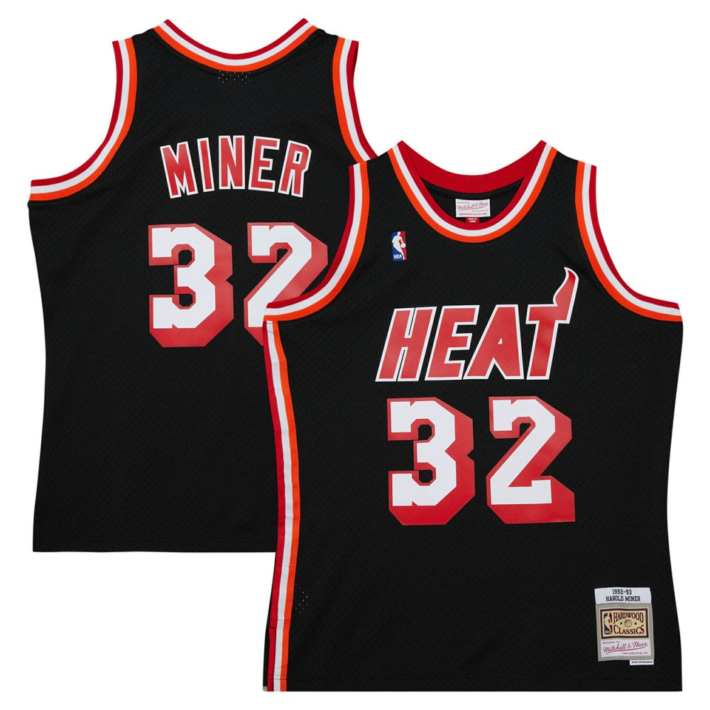 Black Harold Miner Miami Heat 1992/93 Hardwood Classics Swingman Throwback Jersey | NBA