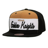 Vegas Golden Knights Mitchell & Ness Retro Script Colorblock Snapback Hat - NHL Hats