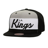Los Angeles Kings Mitchell & Ness Retro Script Colorblock Snapback Hat - NHL Hats
