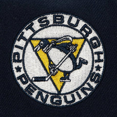 Pittsburgh Penguins Mitchell & Ness Retro Script Colorblock Snapback Hat - NHL Hats