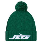 New York Jets Women's Cable Cuffed Knit Hat with Pom | NFL Sale