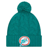 Miami Dolphins Women's Cable Cuffed Knit Hat with Pom | NFL On sale