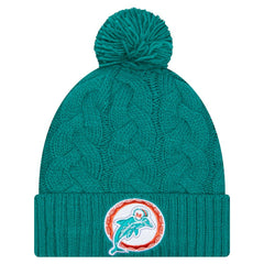 Miami Dolphins Women's Cable Cuffed Knit Hat with Pom | NFL On sale