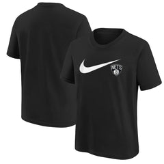 Black Brooklyn Nets Youth Swoosh T-Shirt | NBA