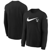 Black Brooklyn Nets Youth Swoosh Long Sleeve T-Shirt | NBA
