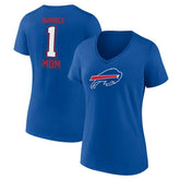 Buffalo Bills Women's Plus Size Mother's Day #1 Mom V-Neck T-Shirt | NFL Outlet