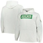 Ash Milwaukee Bucks Big & Tall Raglan Tri-Blend Pullover Hoodie | NBA