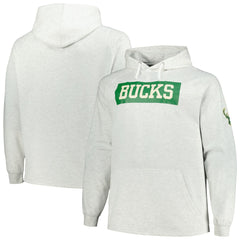 Ash Milwaukee Bucks Big & Tall Raglan Tri-Blend Pullover Hoodie | NBA