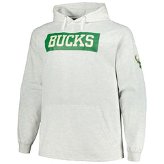 Ash Milwaukee Bucks Big & Tall Raglan Tri-Blend Pullover Hoodie | NBA