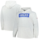 Ash New York Knicks Big & Tall Raglan Tri-Blend Pullover Hoodie | NBA