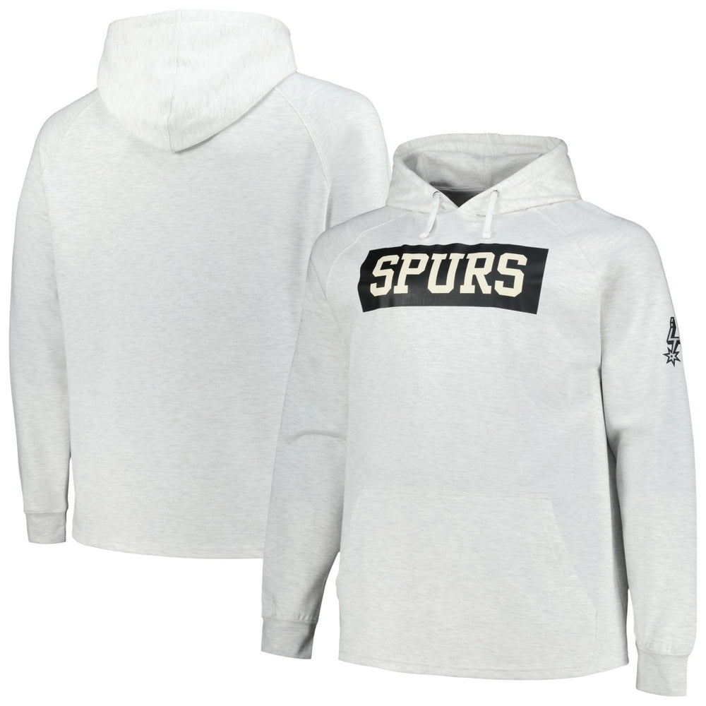Ash San Antonio Spurs Big & Tall Raglan Tri-Blend Pullover Hoodie | NBA