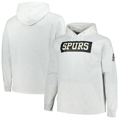 Ash San Antonio Spurs Big & Tall Raglan Tri-Blend Pullover Hoodie | NBA