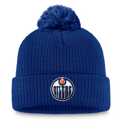Edmonton Oilers Fanatics Primary Logo Cuffed Knit Hat with Pom - NHL Hats