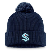 Seattle Kraken Fanatics Primary Logo Cuffed Knit Hat with Pom - NHL Hats