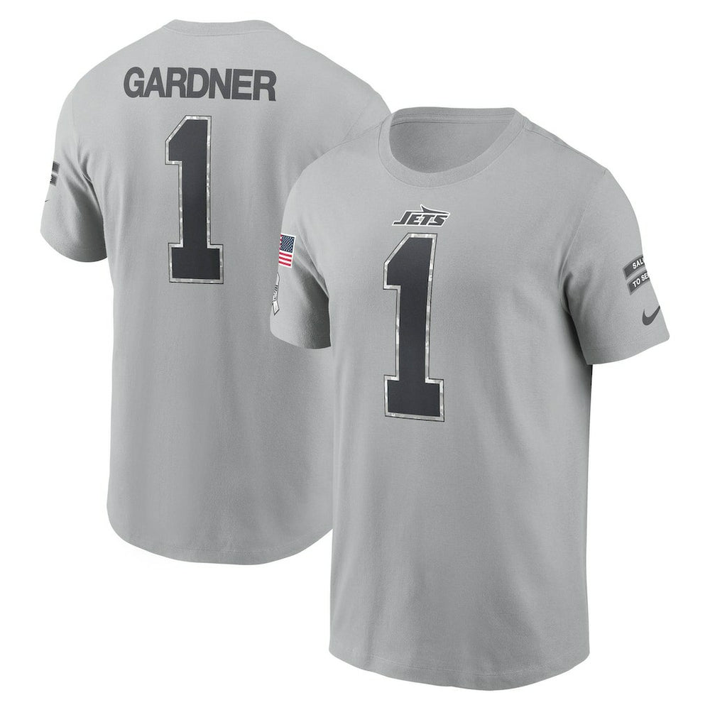New York Jets Ahmad Sauce Gardner 2024 Salute To Service Name & Number T-Shirt | NFL Near me