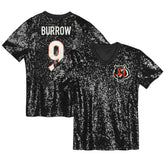 Cincinnati Bengals Joe Burrow Girls Youth Sequin V-Neck Fashion Jersey | NFL Online