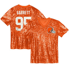 Cleveland Browns Myles Garrett Girls Youth Sequin V-Neck Fashion Jersey | NFL US