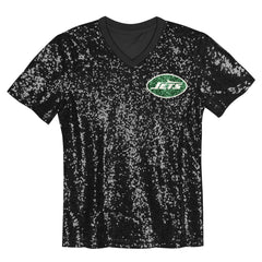 New York Jets Sauce Gardner Girls Youth Sequin V-Neck Fashion Jersey | NFL Outlet