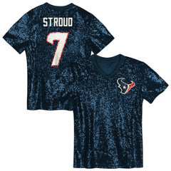 Houston Texans C.J. Stroud Girls Youth Sequin V-Neck Fashion Jersey | NFL Near me