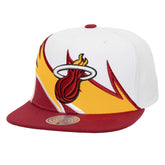 White/Red Miami Heat Waverunner Snapback Hat | NBA