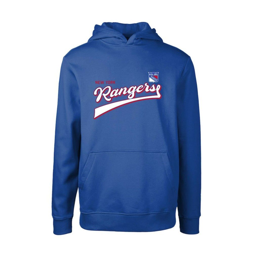 New York Rangers Levelwear Youth Podium Retro Script Fleece Pullover Hoodie - NHL Hoodies
