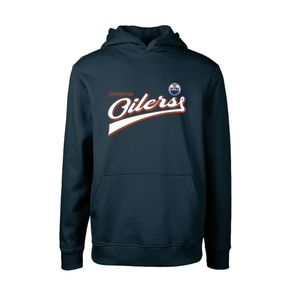 Edmonton Oilers Levelwear Youth Podium Retro Script Fleece Pullover Hoodie - NHL Hoodies