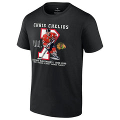 Chris Chelios Chicago Blackhawks Jersey Retirement T-Shirt - NHL T-shirts